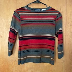 Striped 3 1/4 Sleeve Sweater